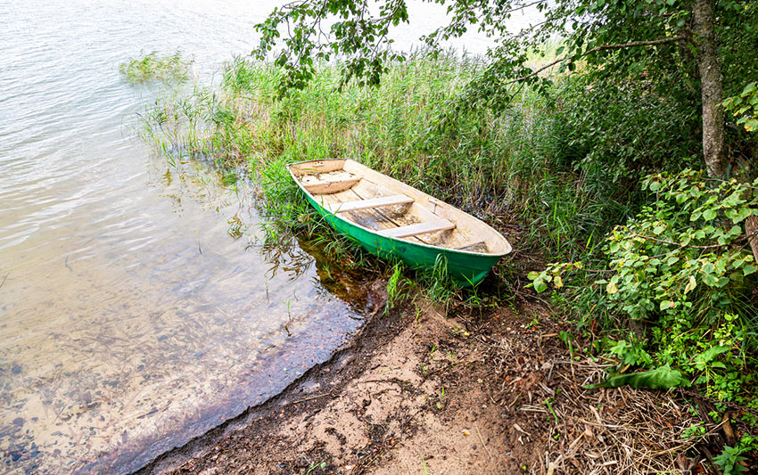 Boot am Pescher See im Kölner Norden