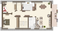 Grundriss - 3-Zimmer-Wohnung mit Balkon in Merkenich