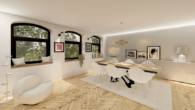 Sanierte 3-Zimmer-Wohnung mit Terrasse und Wintergarten in Grevenbroicher Fußgängerzone - Visualisierung Esszimmer